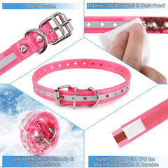 LuckinPET Replacement Collar Strap side view highlighting reflective stripe for safer evening strolls.