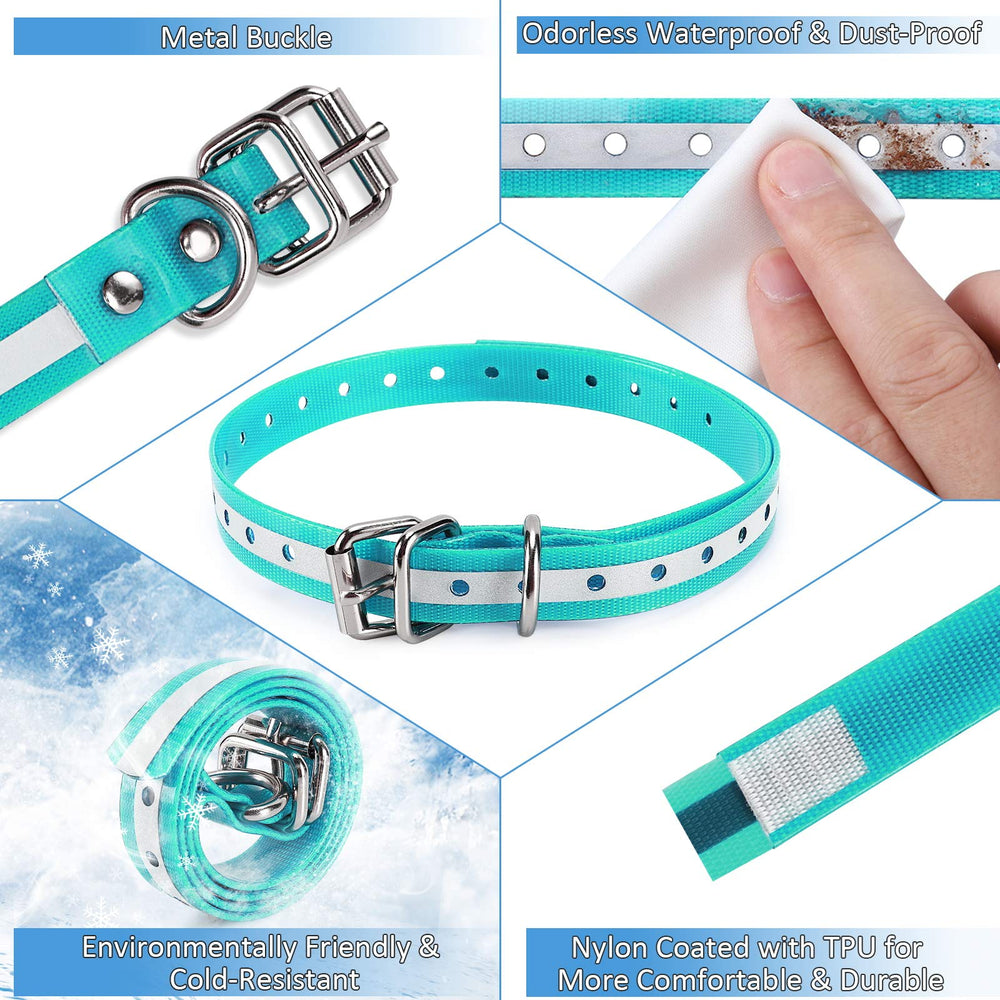 LuckinPET replacement collar strap reflective stripe enhances visibility during dawn or dusk walks