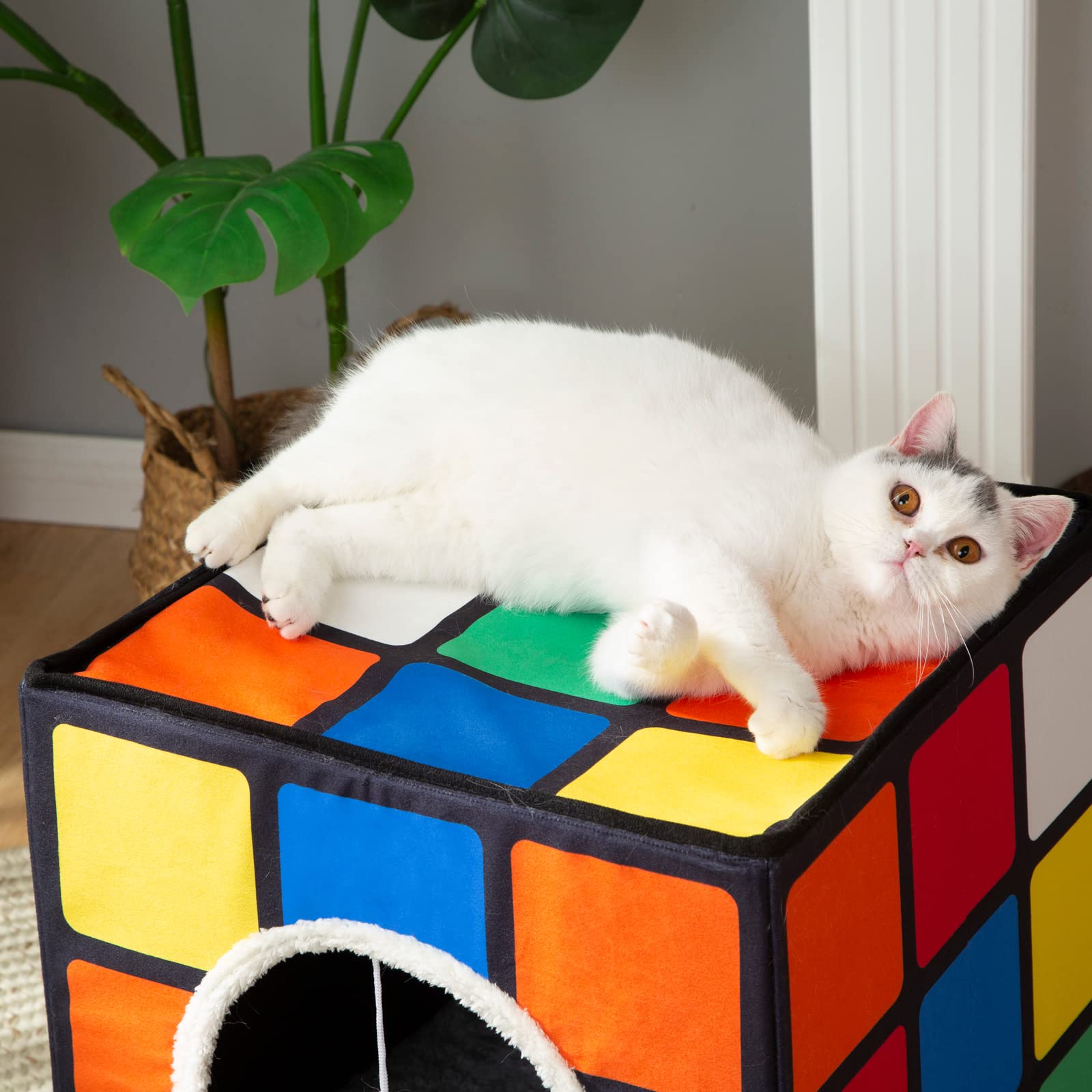 LUCKITTY Cat Condo Indoor Space Saver blends style with pet comfort.