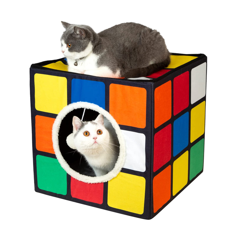 LUCKITTY Cat Condo Puzzle Cube provides engaging play and cozy downtime.