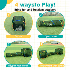 LUCKITTY Cat Tunnel linking to Cube enhances safe exploration through a connected play path.