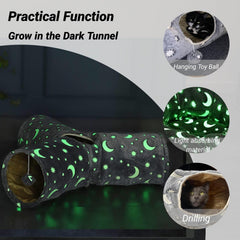 LUCKITTY Cat Tube Tunnel collapsible frame for quick setup and storage.