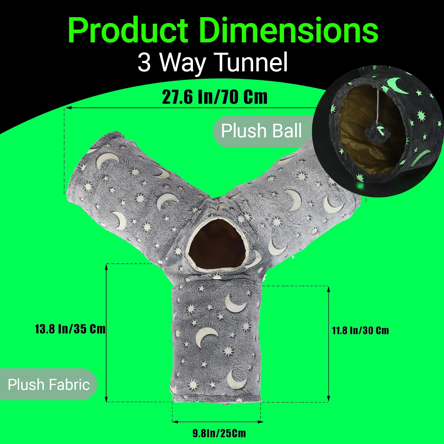LUCKITTY Cat Tube Tunnel spring steel frame provides sturdy support during play.