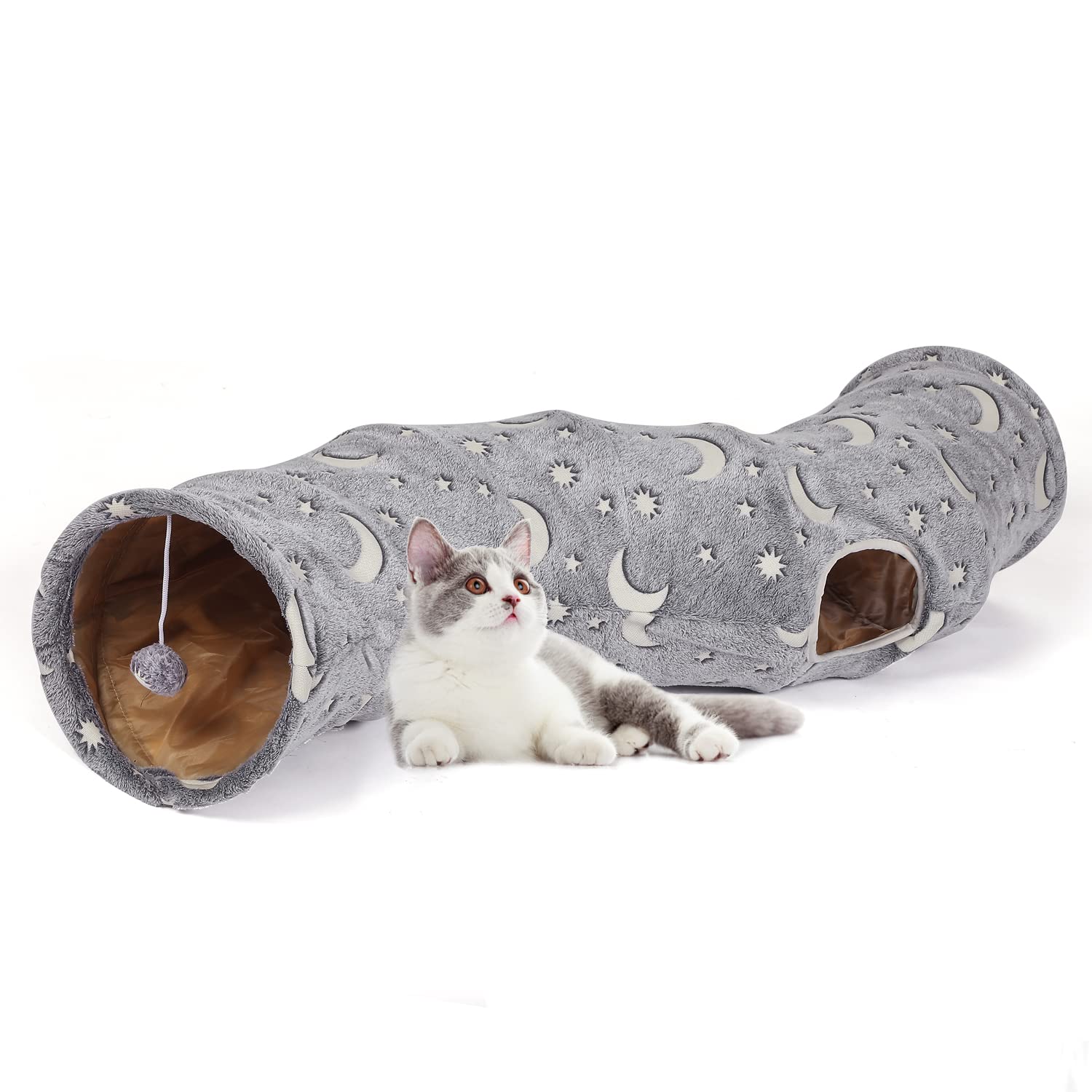 LUCKITTY collapsible tunnel design for easy storage and travel.