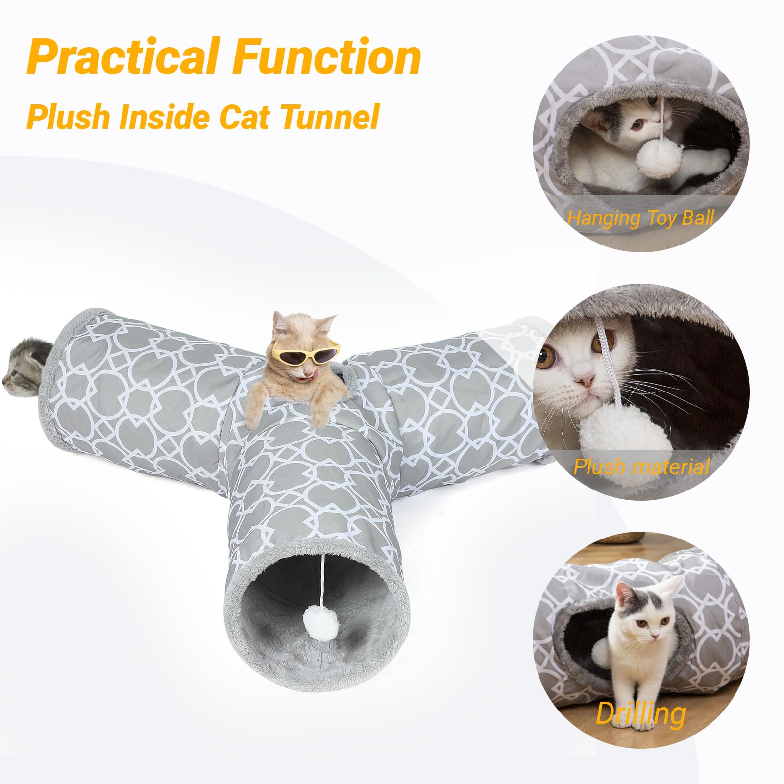 LUCKITTY Interconnectable cat tunnel design for expanded play adventures