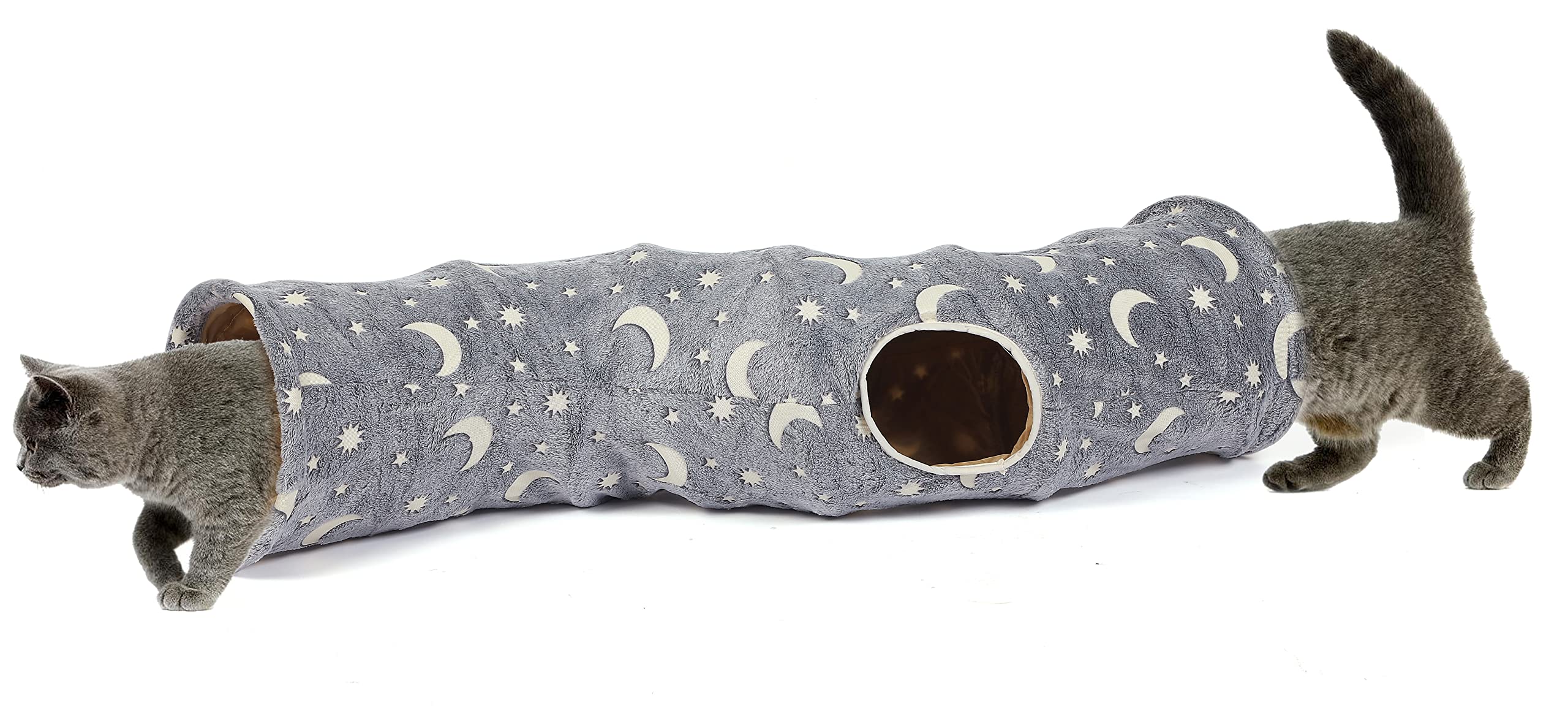 LUCKITTY cat tunnel long 47-inch length enables free movement.