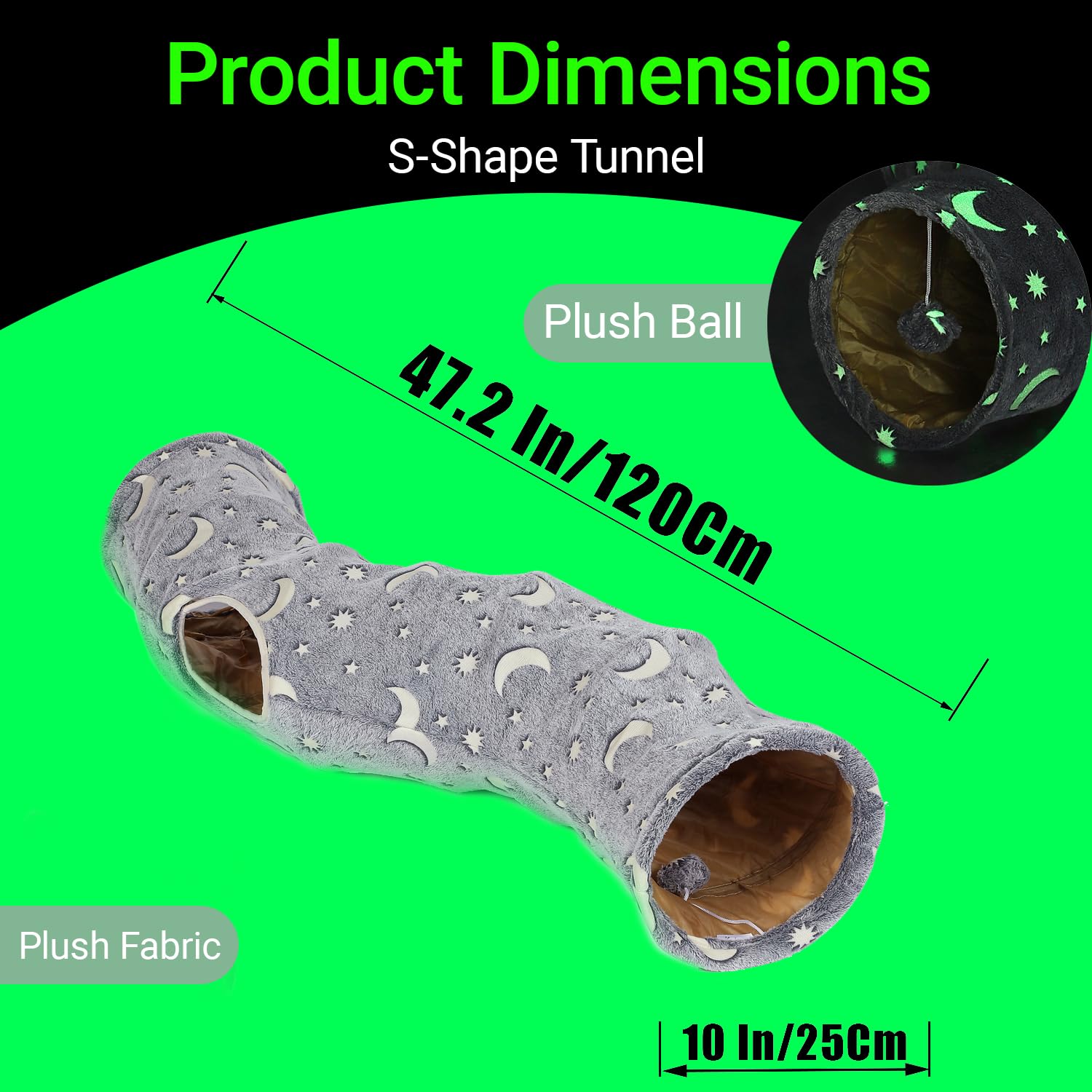 LUCKITTY cat tunnel soft material offers pet comfort and durability.