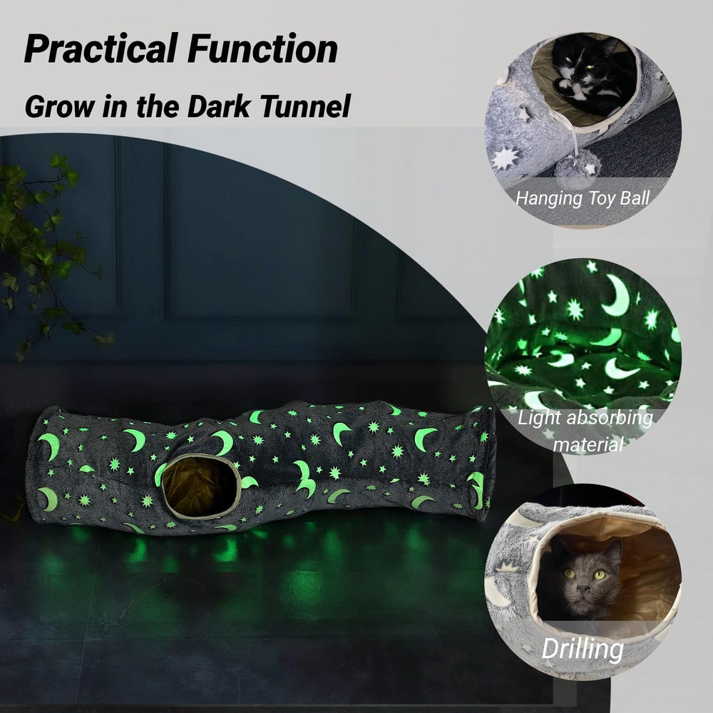 LUCKITTY cat tunnel spring-steel frame for quick setup.