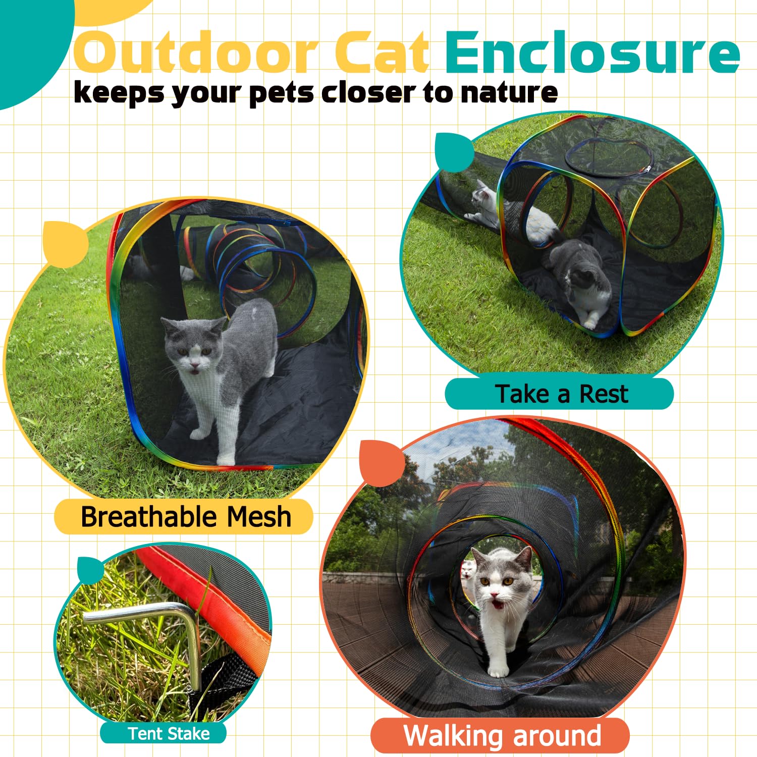 LUCKITTY breathable mesh panels ensure airflow while pets stay contained.