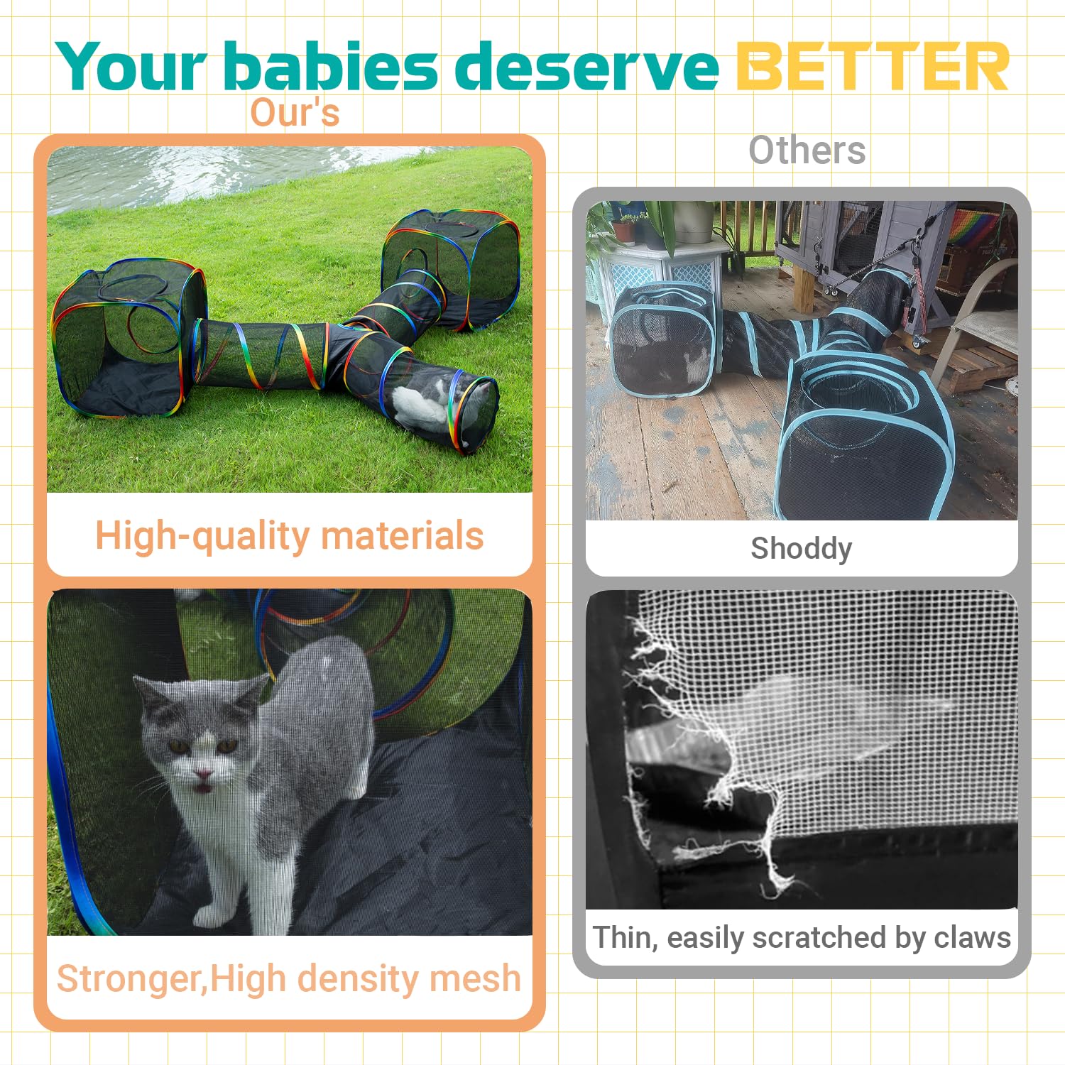 LUCKITTY 210D Oxford fabric adds durability and weather resistance.