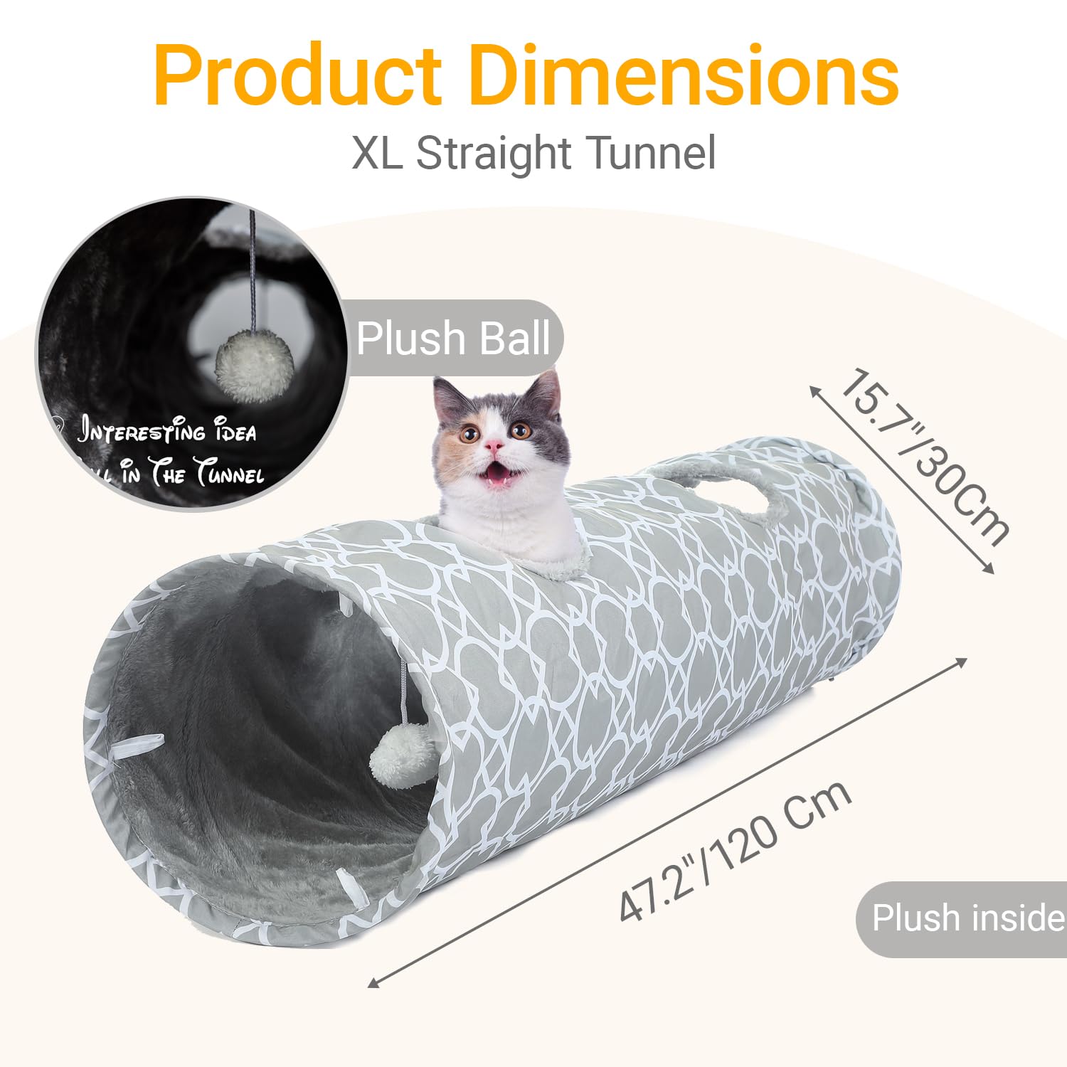 LUCKITTY Oxford fabric tunnel stands up to claws and daily use.