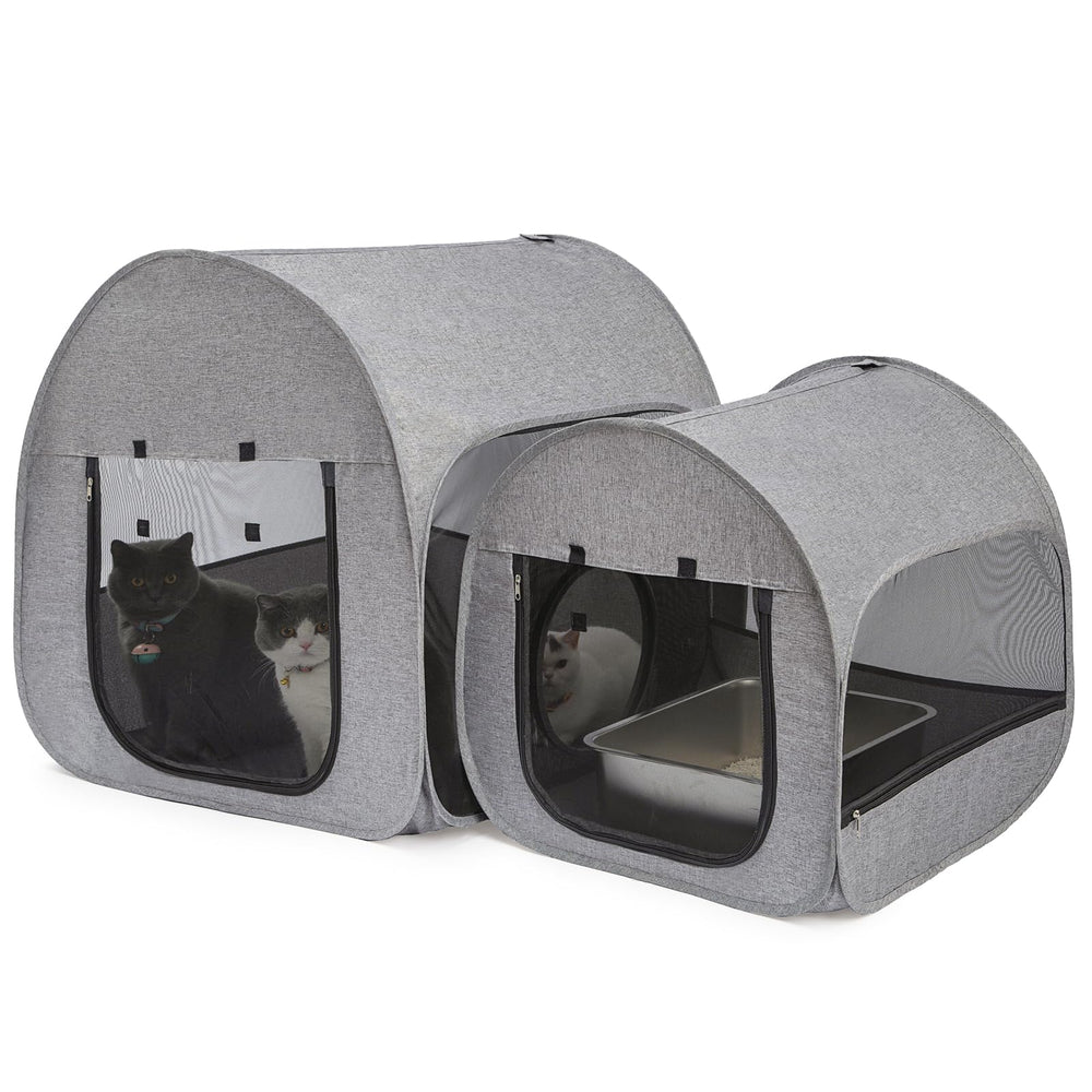 LUCKITTY portable cat playpen main house offers generous space for multiple cats