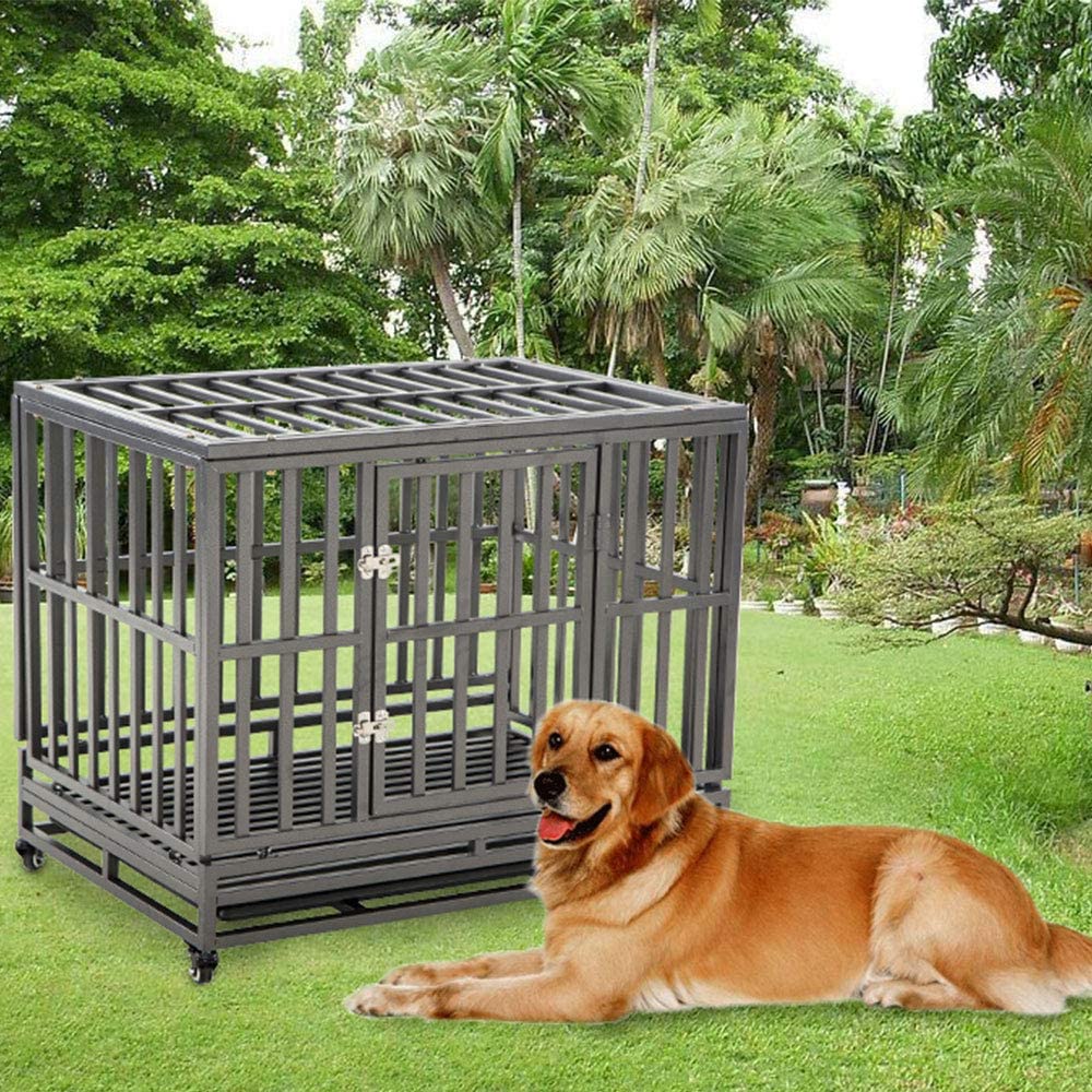LUCKUP 38-Inch heavy duty crate with anti-rust finish.
