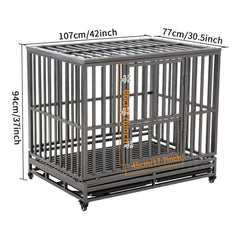 LUCKUP cage side view showing rugged steel frame and durability
