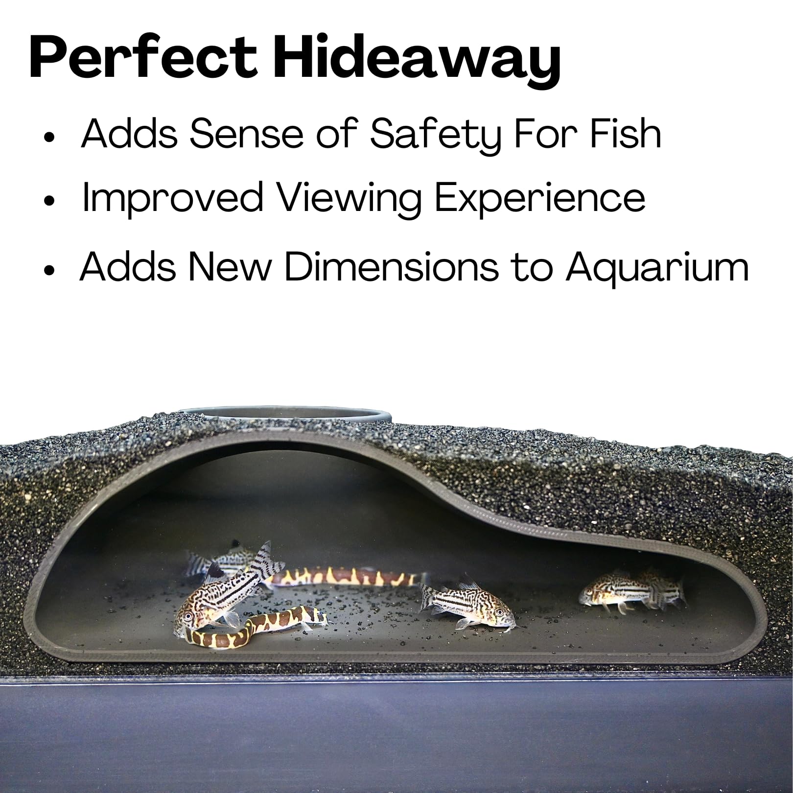 Lucky Critter aquarium safe plastic tunnel cave sinks for a low-maintenance setup.