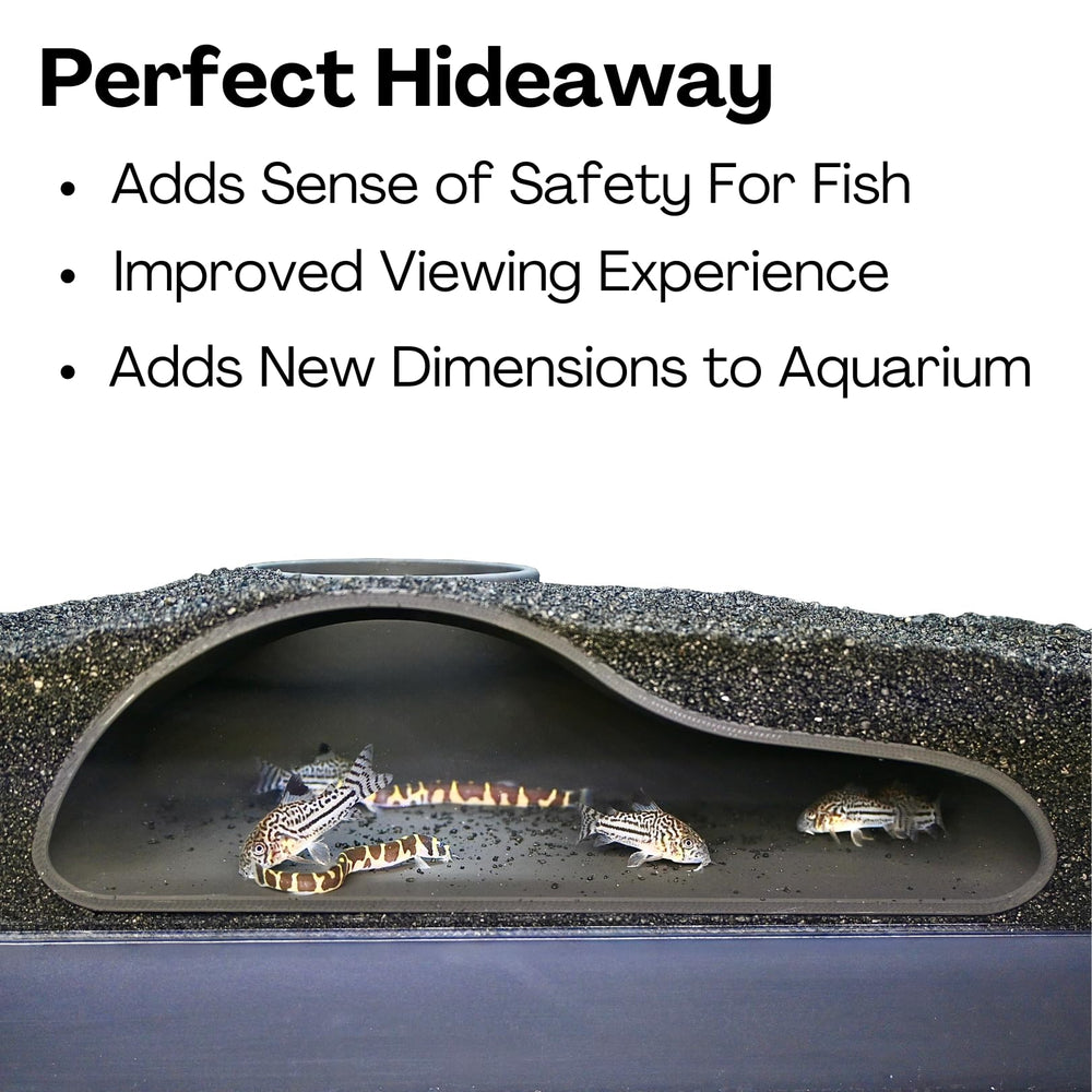 Lucky Critter aquarium safe plastic tunnel cave sinks for a low-maintenance setup.