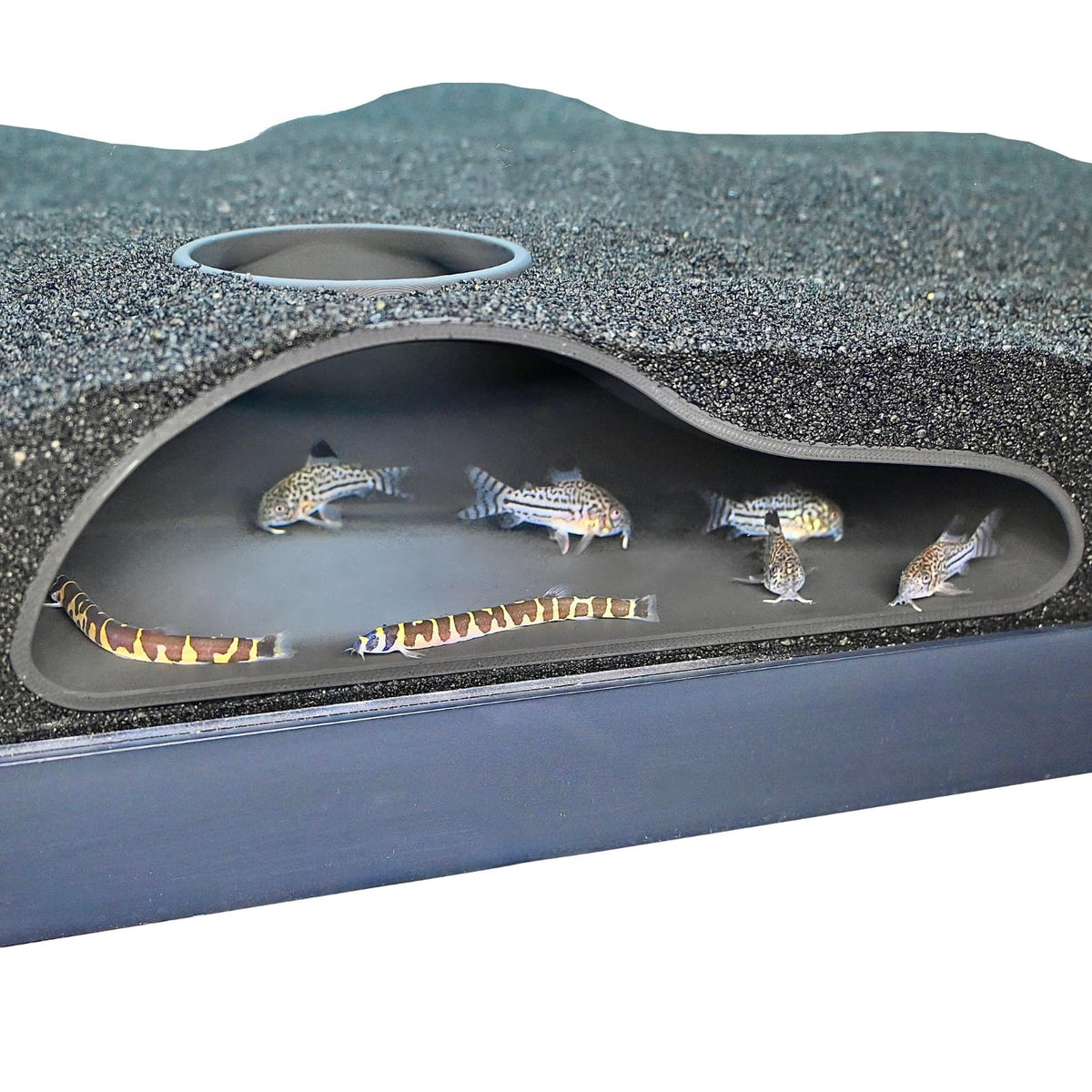 Lucky Critter aquarium underground tunnel cave curve enhances concealment and natural viewing for fish.