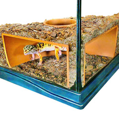 Lucky Critter Reptile Corner Underground Cave front view reveals a private viewing hide.