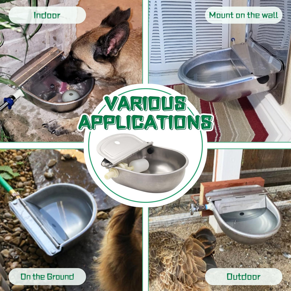 Lucky Farm clean-water flow keeps drinking water fresh for livestock.