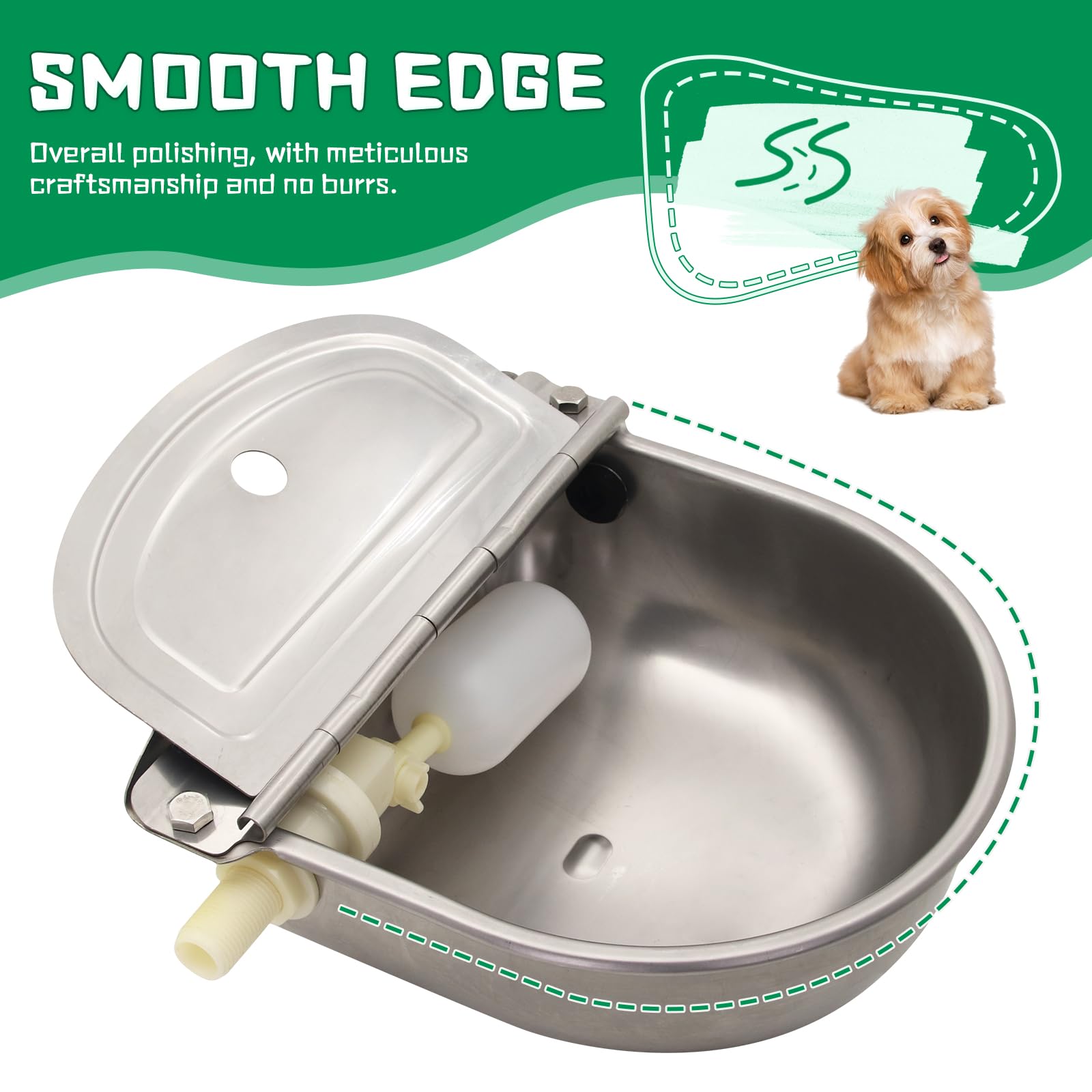 Lucky Farm float-valve-water-control maintains consistent water levels on busy days.