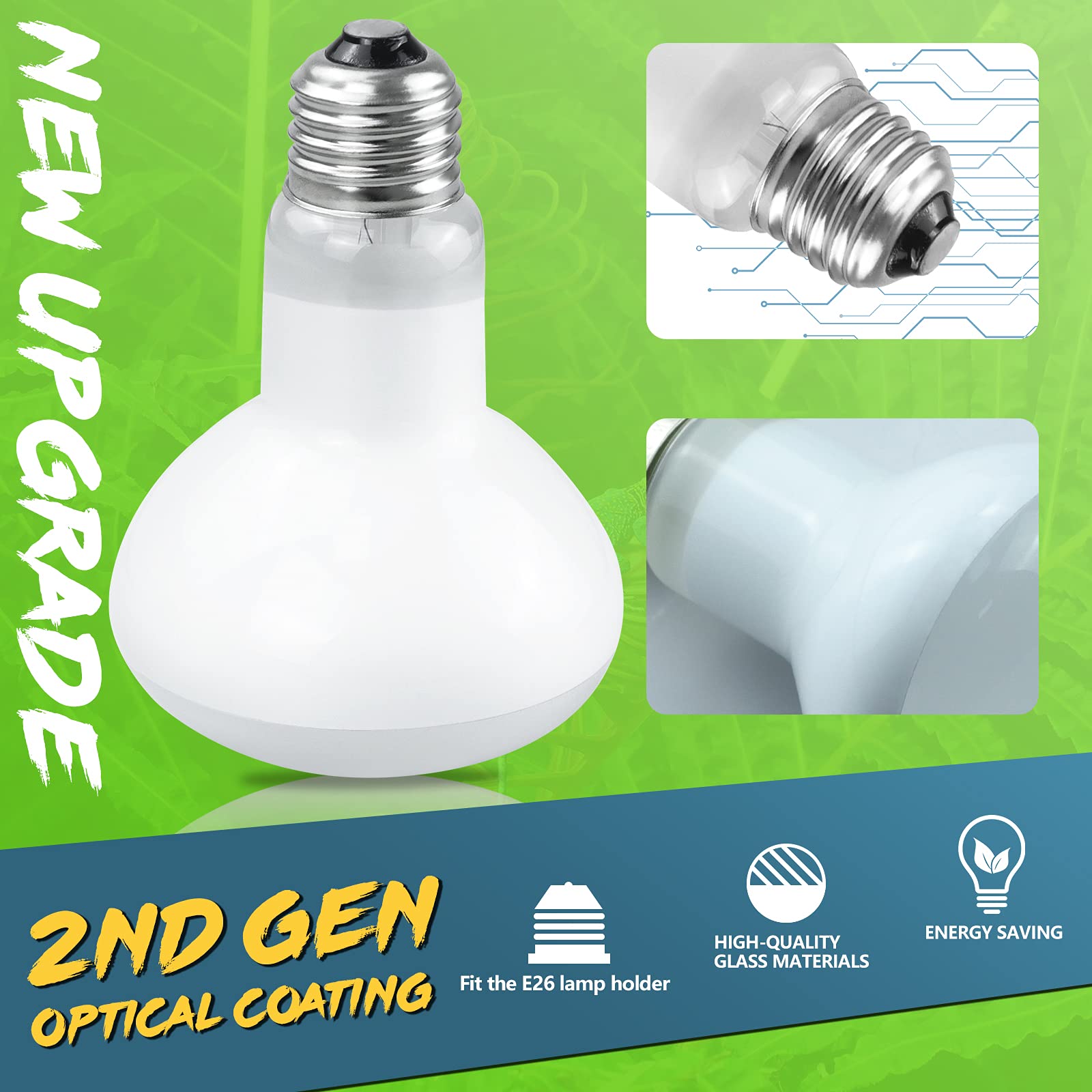 LUCKY HERP 2-pack bulbs shown in packaging for easy setup.