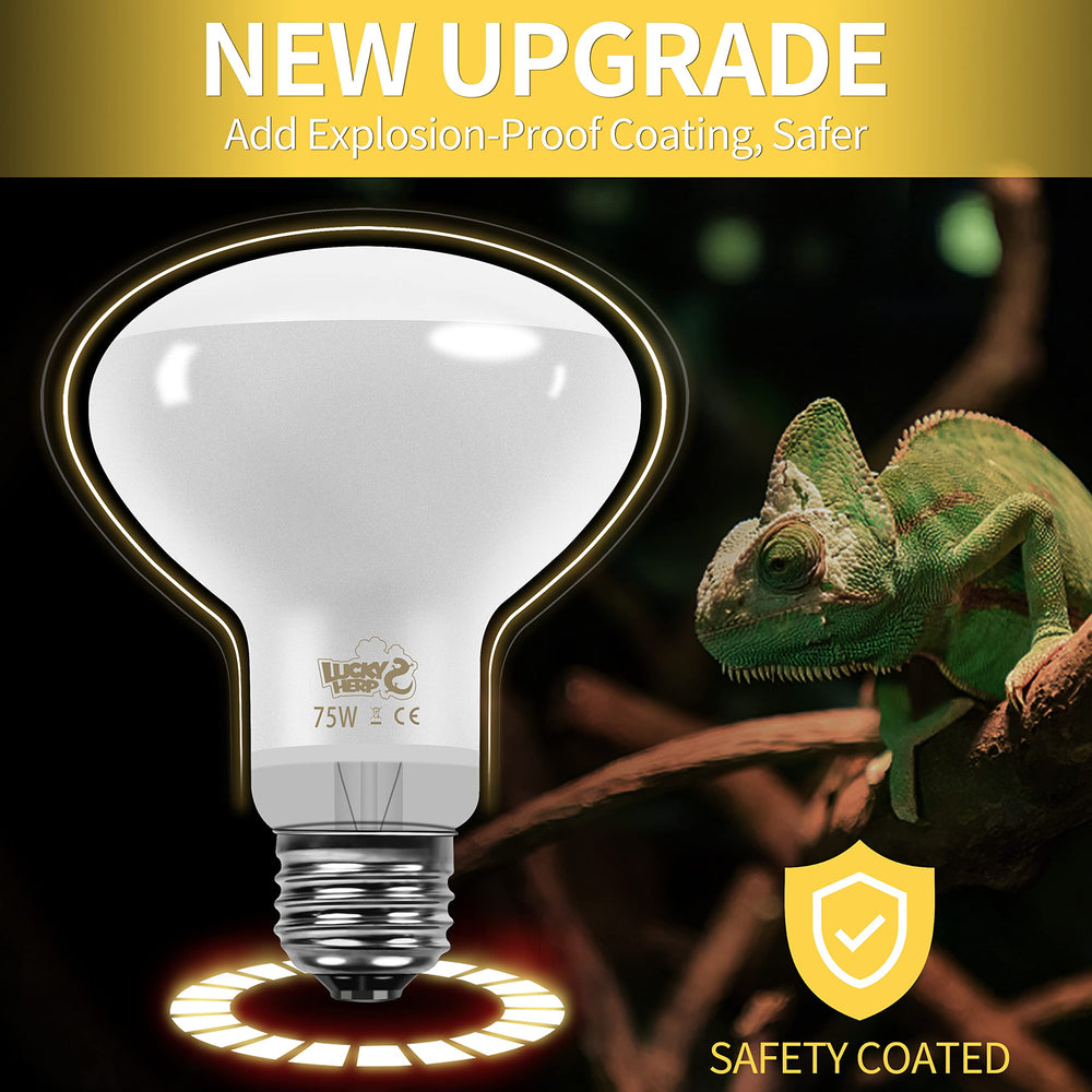 LUCKY HERP 75W reptile lamp simulates sunlight for natural basking