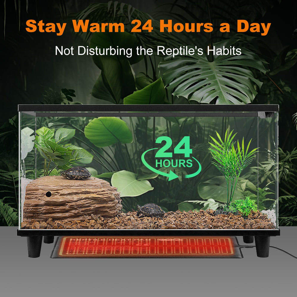 LUCKY HERP adhesive terrarium heat pad easily attaches to glass or substrate.
