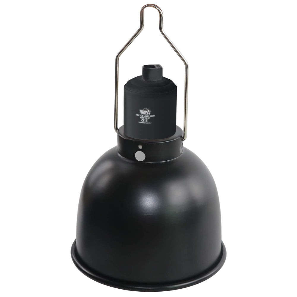 LUCKY HERP aluminum 5.5-inch shallow-dome fixture showing reflective surface for UVB output