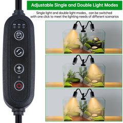 LUCKY HERP basking light with 360° rotation enables precise heat placement