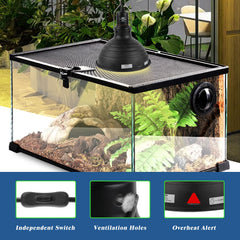 LUCKY HERP ceramic-cap safety feature supporting high-watt bulbs.