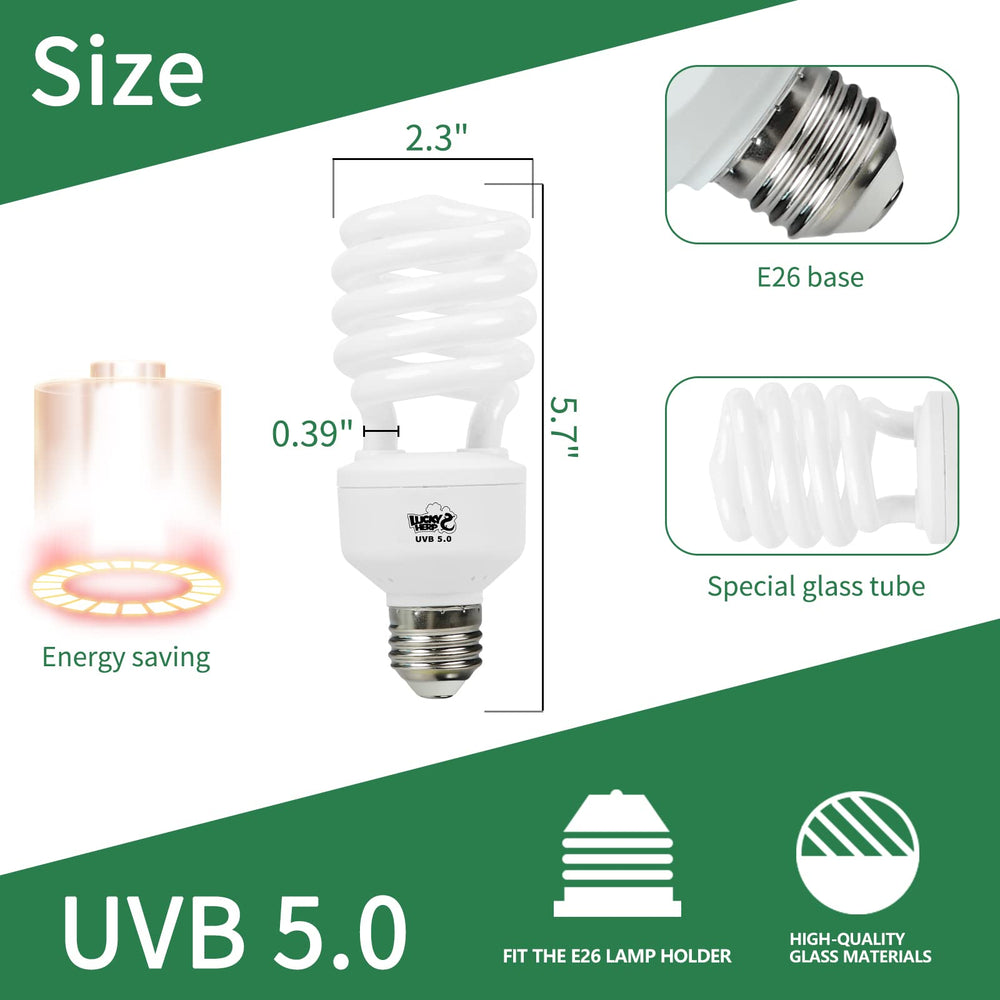 LUCKY HERP compact fluorescent lamp close-up shows sleek design for easy installation.