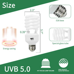 LUCKY HERP compact fluorescent lamp close-up shows sleek design for easy installation.
