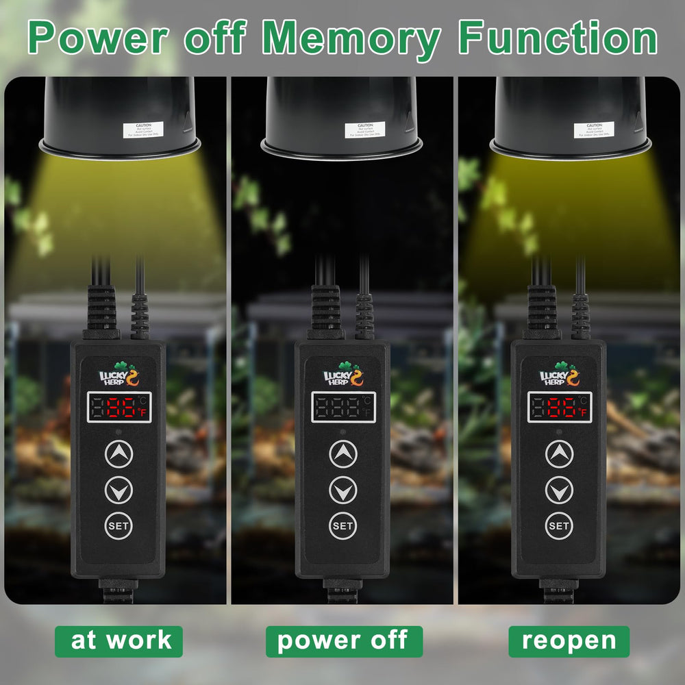 LUCKY HERP memory function restores last setting after power loss.
