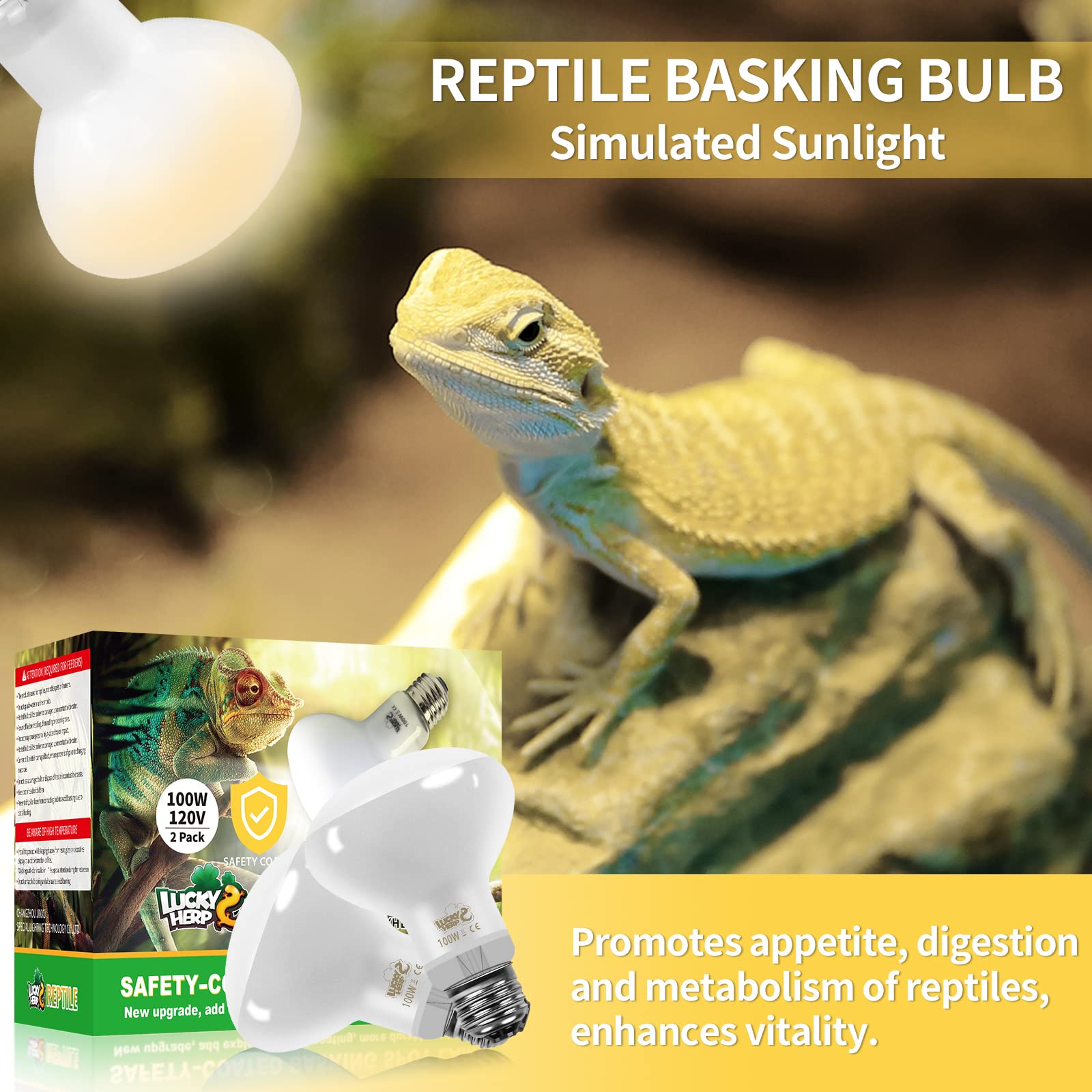 LUCKY HERP E26 base 120V compatibility for simple installation.