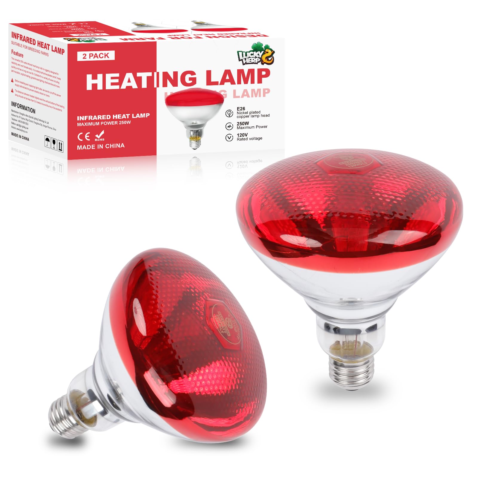 LUCKY HERP infrared heat lamp 2-pack heats chicks safely and efficiently.