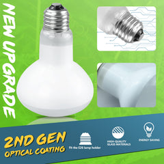 LUCKY HERP reptile heat lamp bulb with sun-like light for basking.