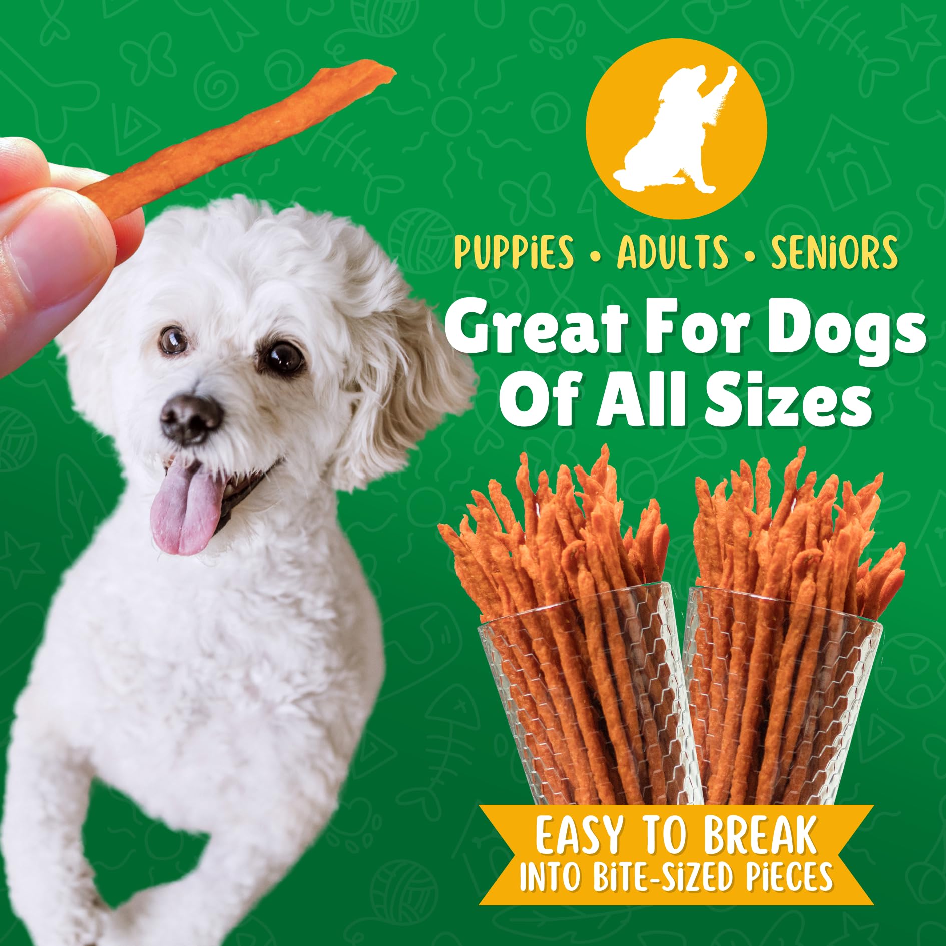 Lucky Premium Treats close-up of a dog paw enjoying chewy training reward