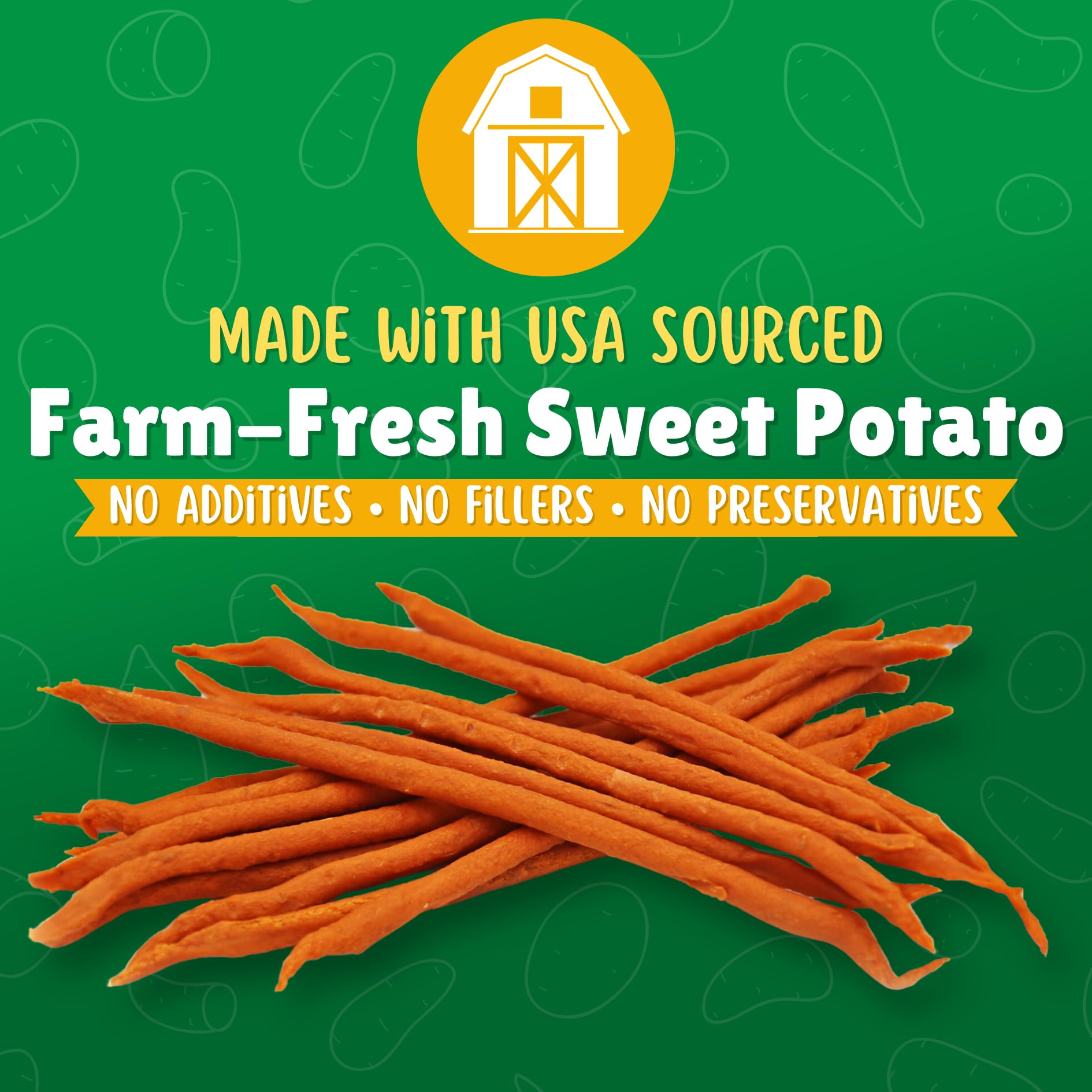 Lucky Premium Treats sweet potato straws in a bowl, ideal for training rewards