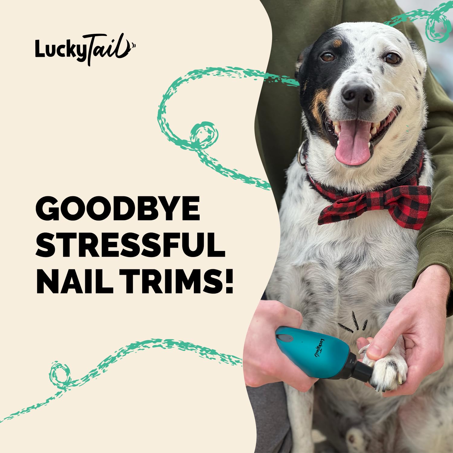 LUCKY TAIL nail grinder LED lights illuminate nails for precision