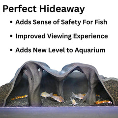 Lucky Critter mangrove-inspired cave curve blends with reef aquascapes.