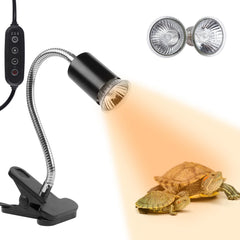 LUCKY HERP basking light with 360° rotation for even heat coverage.
