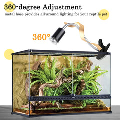 LUCKY HERP clip-on tank mount keeps the lamp secure.