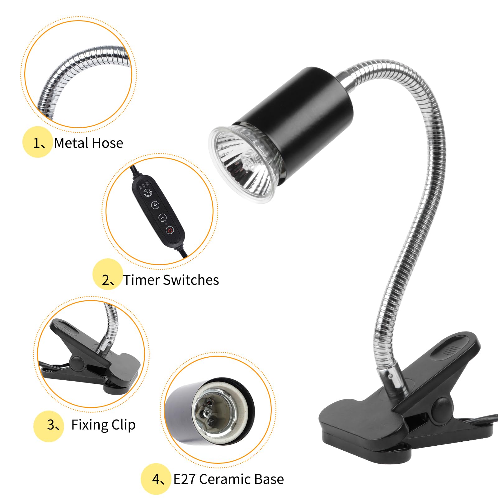 LUCKY HERP two 50W UVB bulbs provide UVA and UVB exposure.