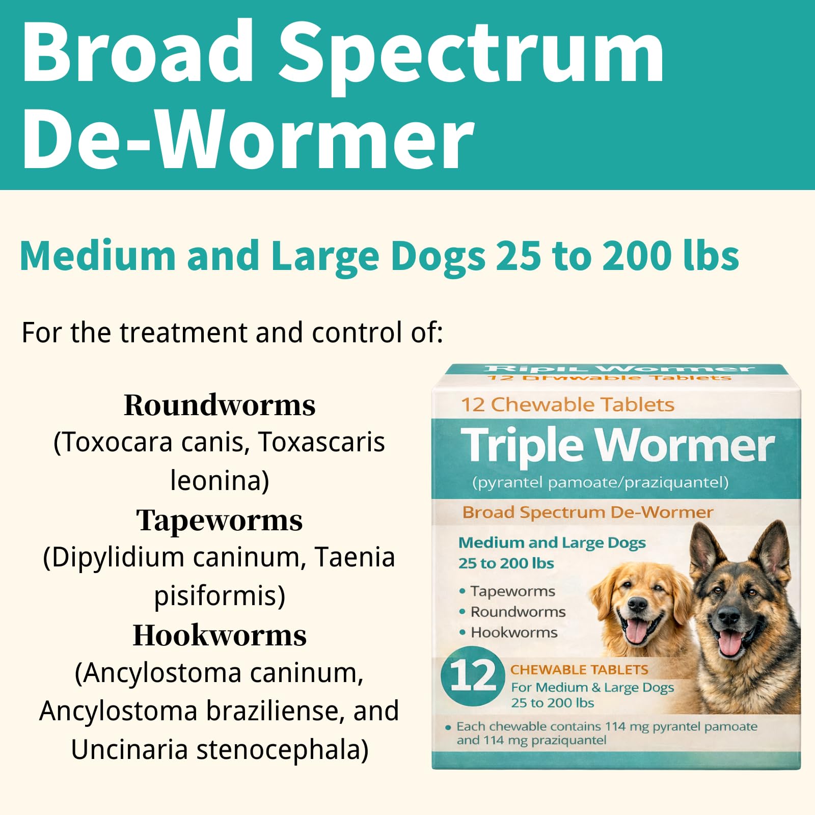 Luckyond dog dewormer chewable pill ready for simple administration during routine care.