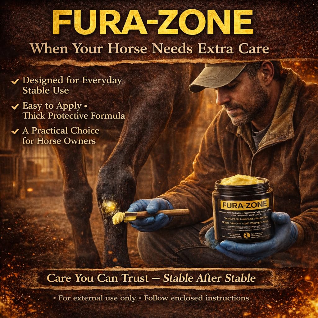 Luckyond application on horse leg demonstrates easy external care.