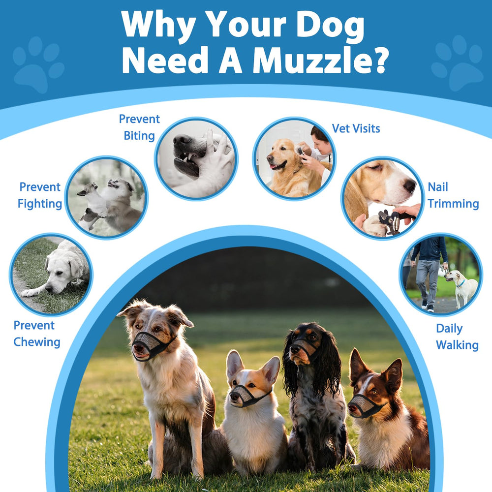 LUCKYPAW l muzzle size provides safety during handling for larger dogs.