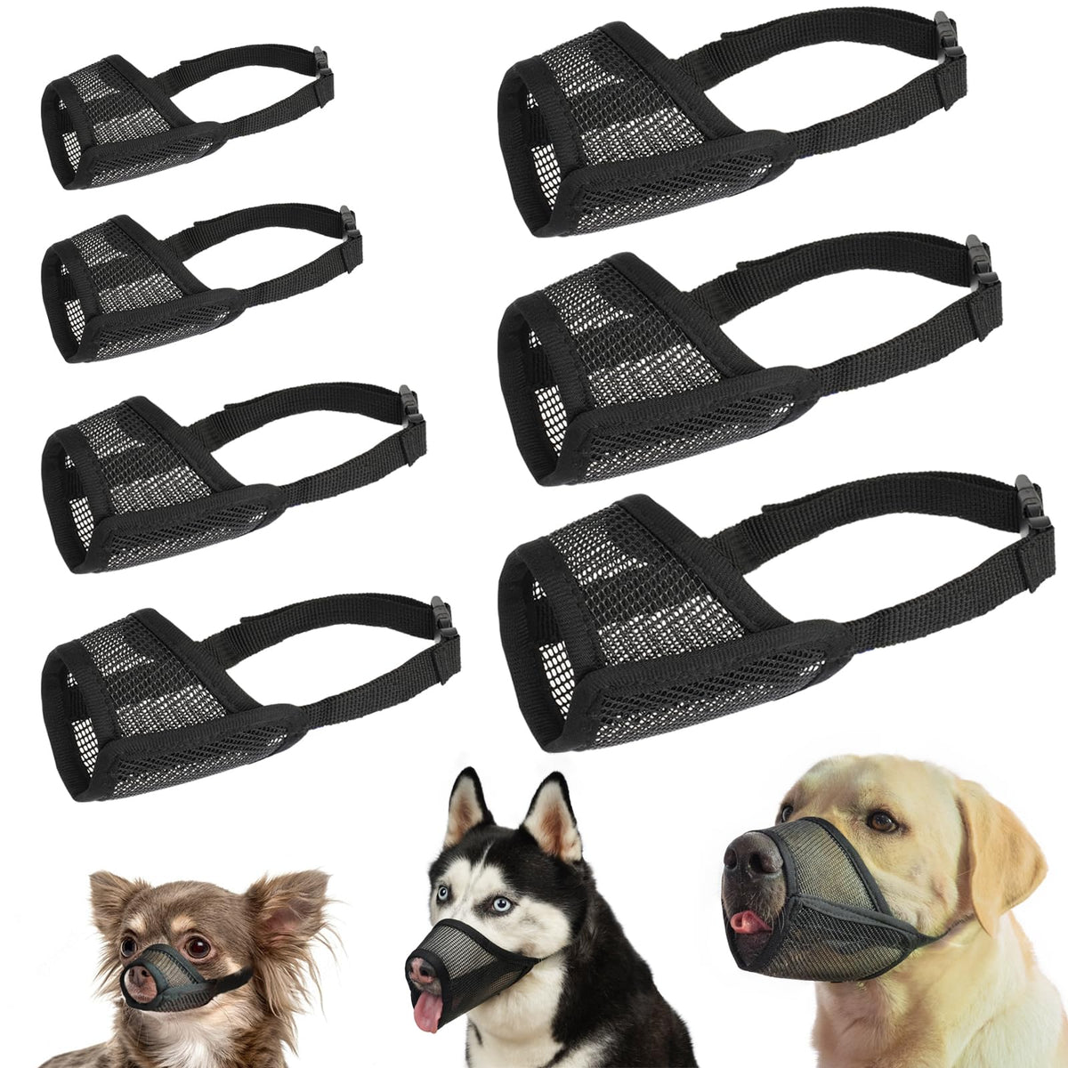 LUCKYPAW dog muzzle set with all-sizes focuses on versatile grooming for multiple dogs.