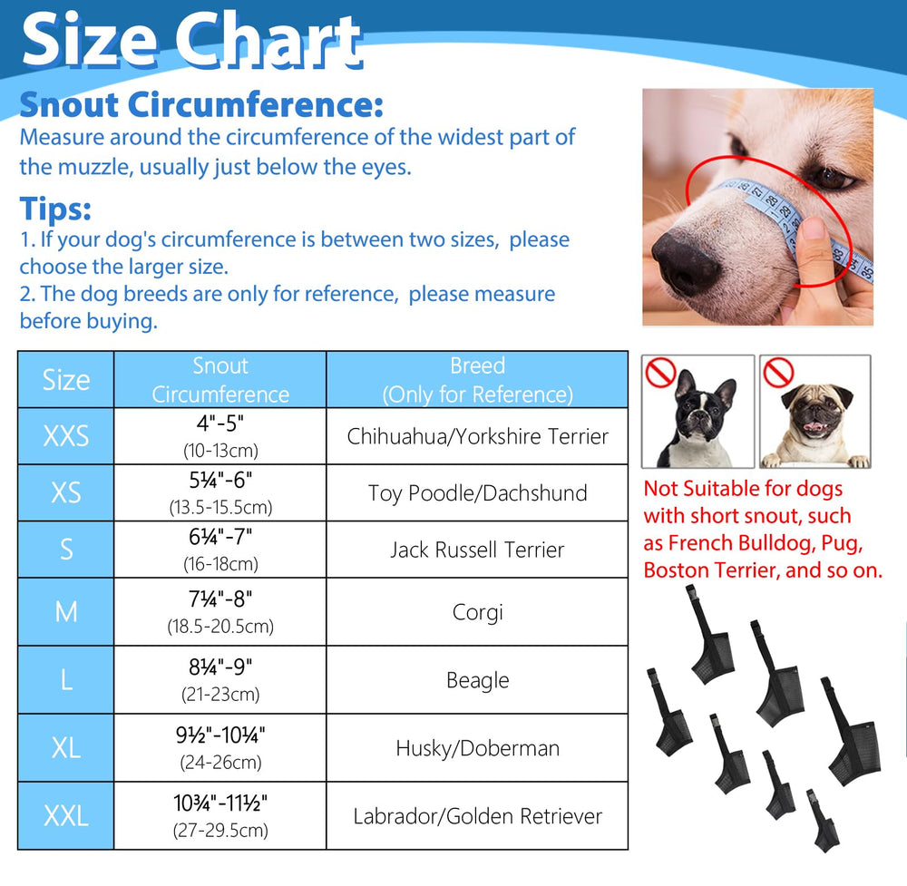 LUCKYPAW xs muzzle size offers snug fit for small dogs during grooming.