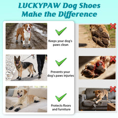 LUCKYPAW dog shoes anti-slip sole provides confident traction