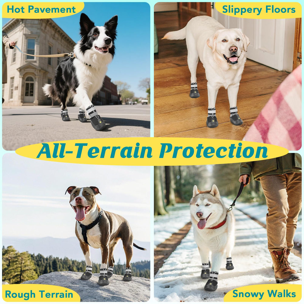 LUCKYPAW dog shoes easy-on design with reflective straps